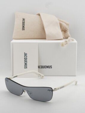 Jacquemus MIRADA JAC/69 C3 Shield Sunglasses - White\Silver Mirror